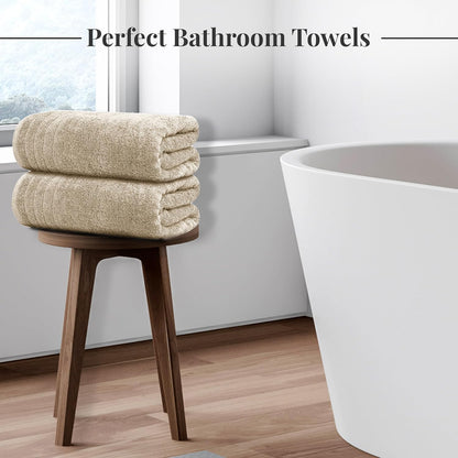 4 Piece Extra Large Bath Towels 30 x 60 Inches, Dark Grey