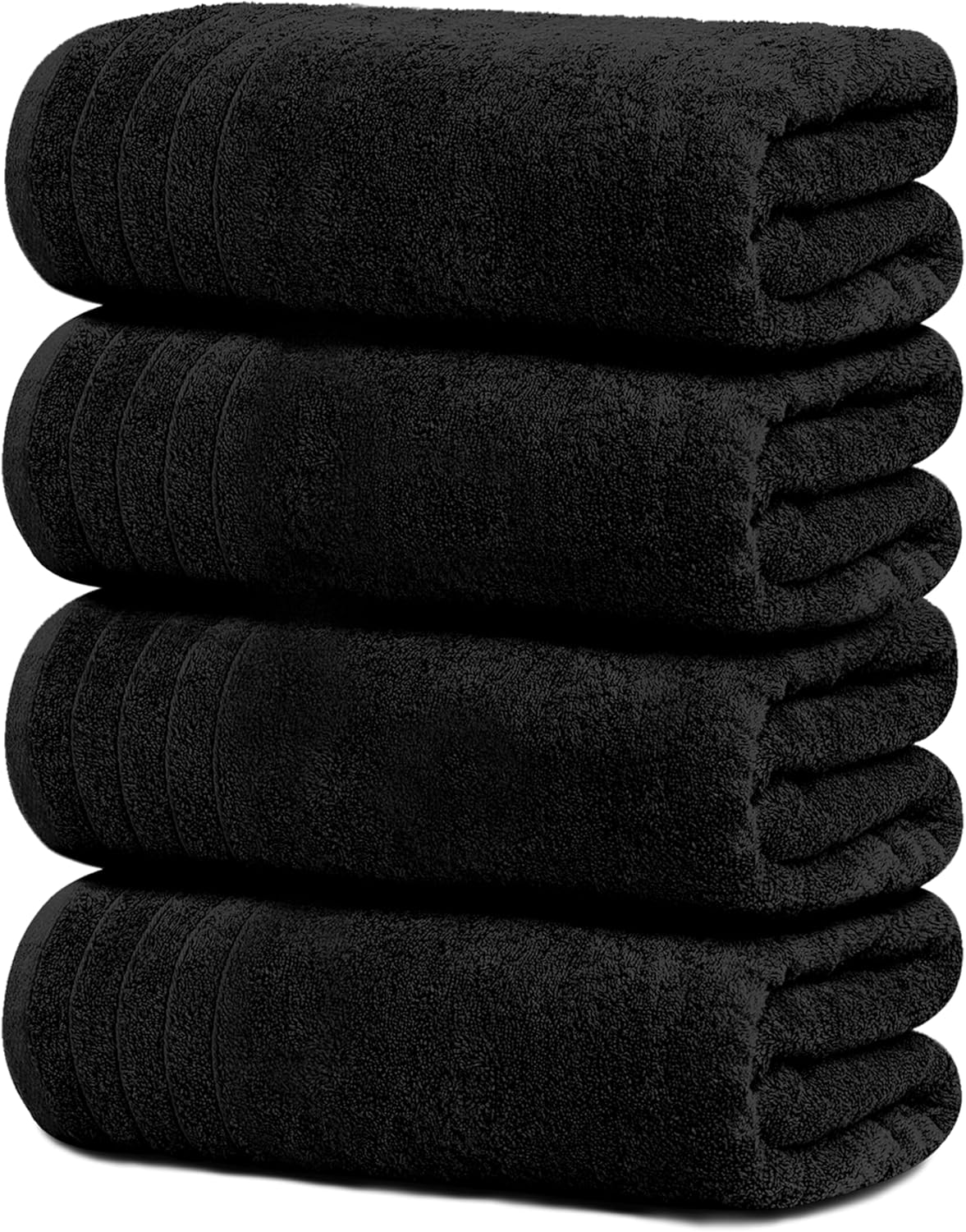 4 Piece Extra Large Bath Towels 30 x 60 Inches, Dark Grey
