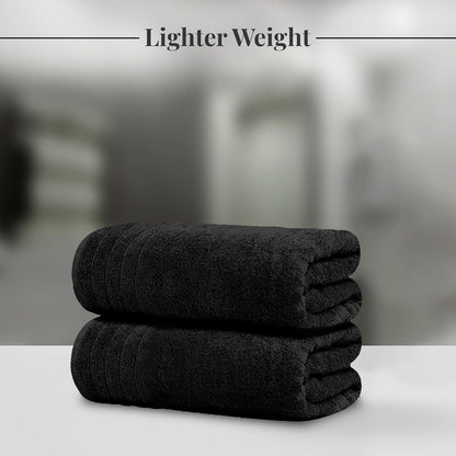 4 Piece Extra Large Bath Towels 30 x 60 Inches, Dark Grey