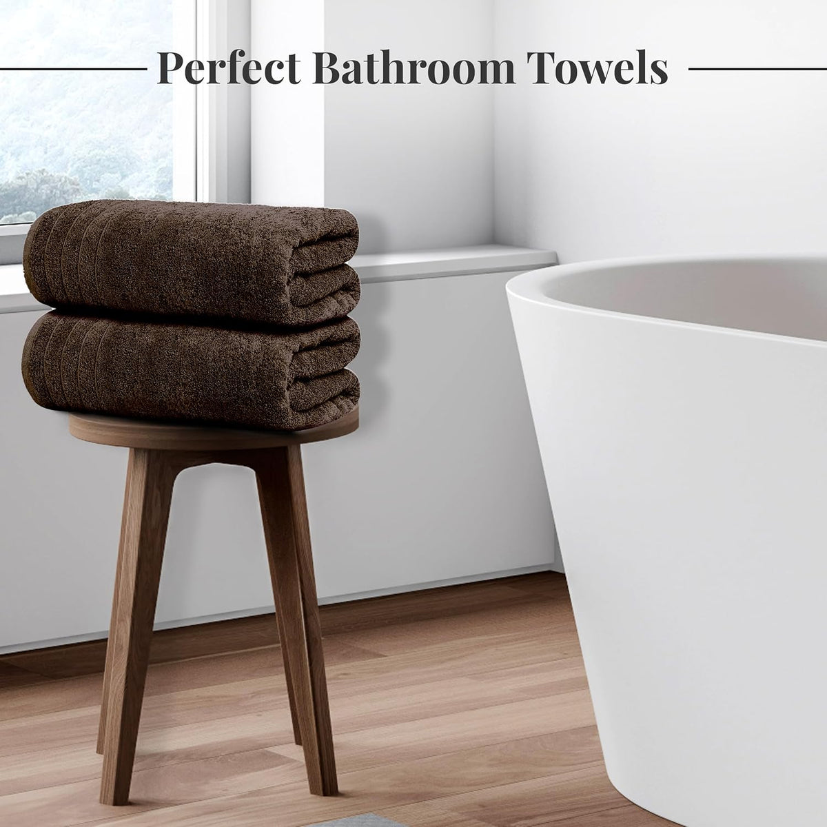 4 Piece Extra Large Bath Towels 30 x 60 Inches, Dark Grey