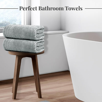 4 Piece Extra Large Bath Towels 30 x 60 Inches, Dark Grey