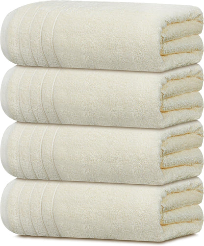 4 Piece Extra Large Bath Towels 30 x 60 Inches, Dark Grey