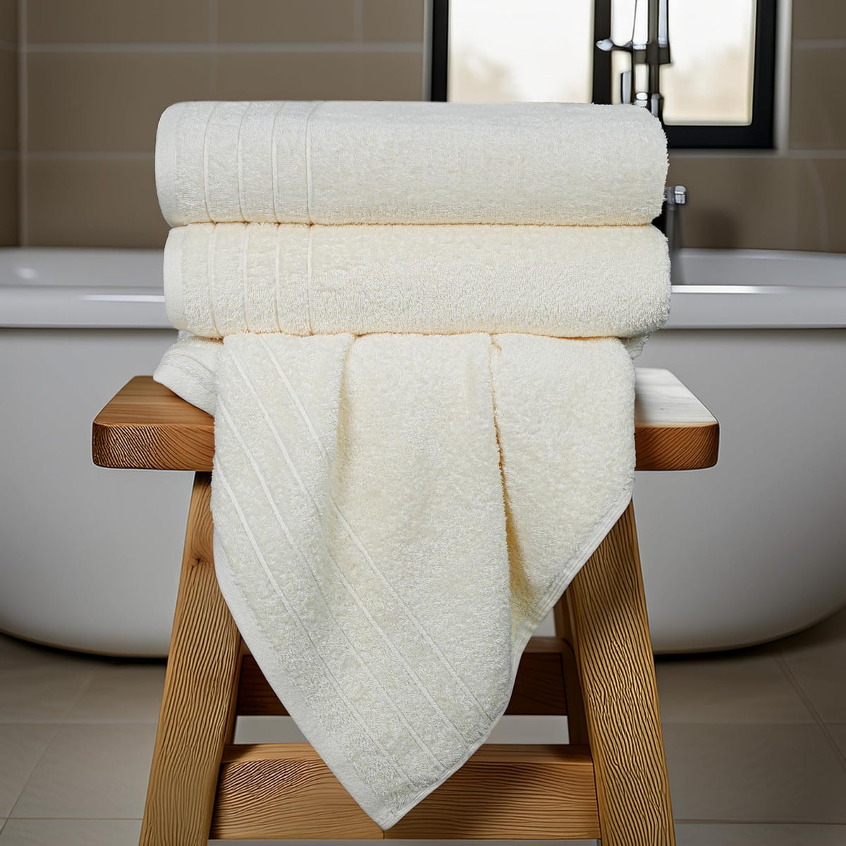 4 Piece Extra Large Bath Towels 30 x 60 Inches, Dark Grey