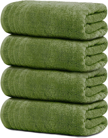4 Piece Extra Large Bath Towels 30 x 60 Inches, Dark Grey