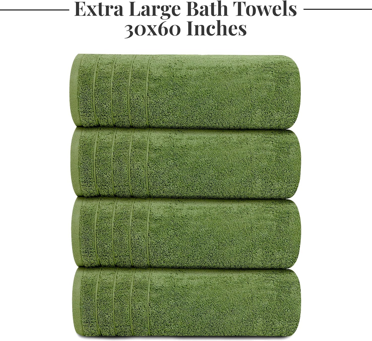 4 Piece Extra Large Bath Towels 30 x 60 Inches, Dark Grey