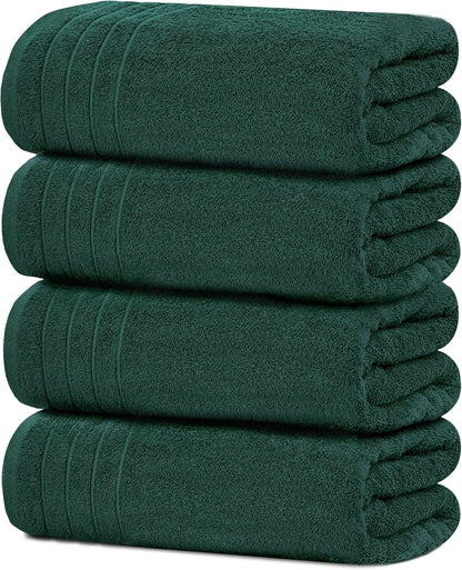 4 Piece Extra Large Bath Towels 30 x 60 Inches, Dark Grey