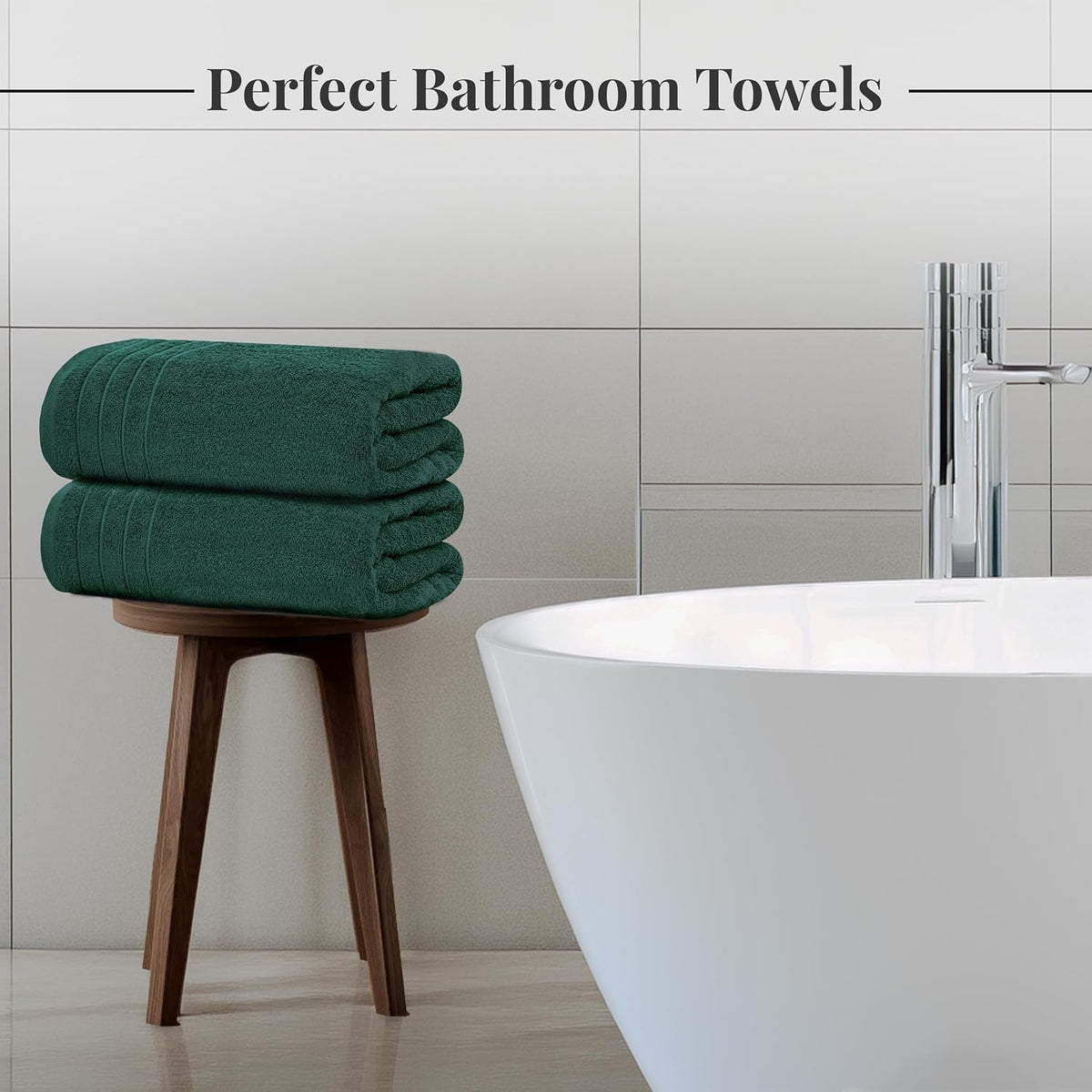 4 Piece Extra Large Bath Towels 30 x 60 Inches, Dark Grey