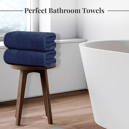 4 Piece Extra Large Bath Towels 30 x 60 Inches, Dark Grey