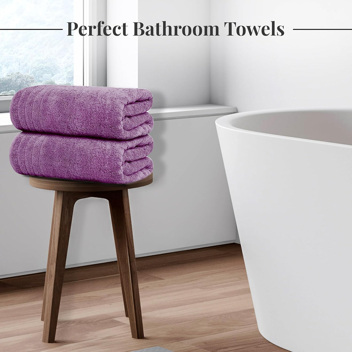 4 Piece Extra Large Bath Towels 30 x 60 Inches, Dark Grey