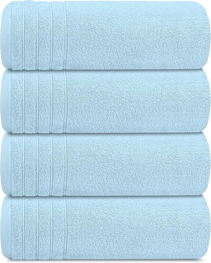 4 Piece Extra Large Bath Towels 30 x 60 Inches, Dark Grey