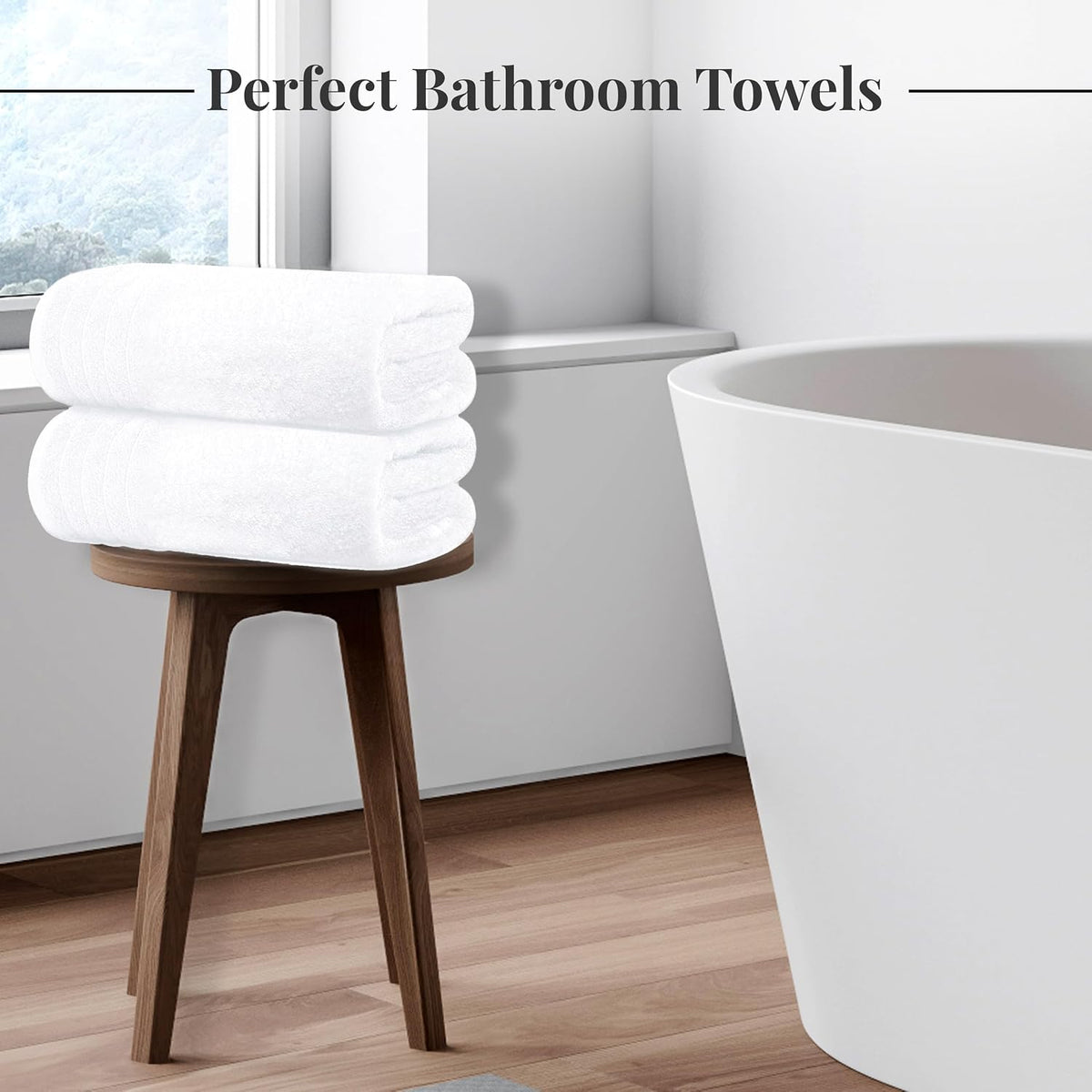 4 Piece Extra Large Bath Towels 30 x 60 Inches, Dark Grey