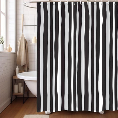 Boho Mid Century Shower Curtain, Modern Abstract with Hooks 72x72