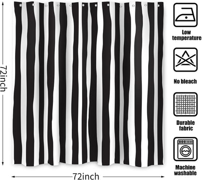Boho Mid Century Shower Curtain, Modern Abstract with Hooks 72x72