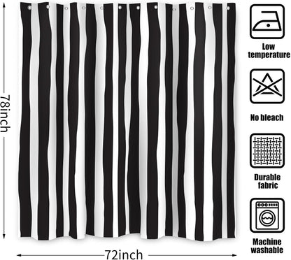 Boho Mid Century Shower Curtain, Modern Abstract with Hooks 72x72