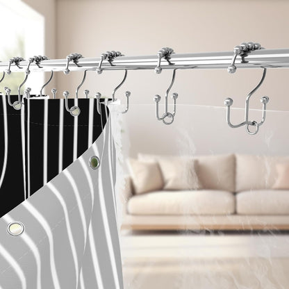 Boho Mid Century Shower Curtain, Modern Abstract with Hooks 72x72