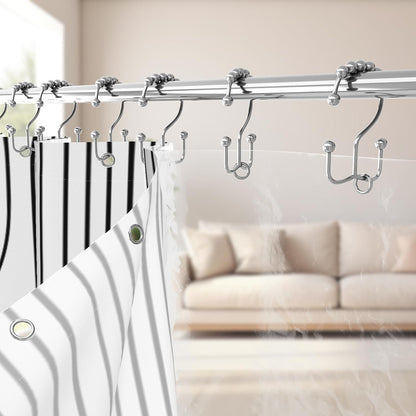 Boho Mid Century Shower Curtain, Modern Abstract with Hooks 72x72