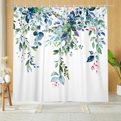 Boho Mid Century Shower Curtain, Modern Abstract with Hooks 72x72