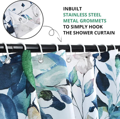 Boho Mid Century Shower Curtain, Modern Abstract with Hooks 72x72