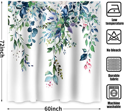 Boho Mid Century Shower Curtain, Modern Abstract with Hooks 72x72