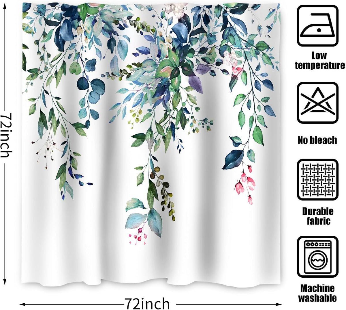 Boho Mid Century Shower Curtain, Modern Abstract with Hooks 72x72