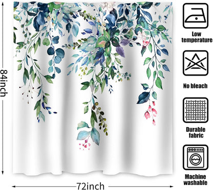 Boho Mid Century Shower Curtain, Modern Abstract with Hooks 72x72