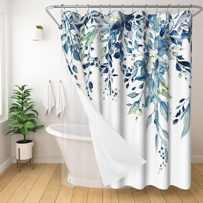 Boho Mid Century Shower Curtain, Modern Abstract with Hooks 72x72