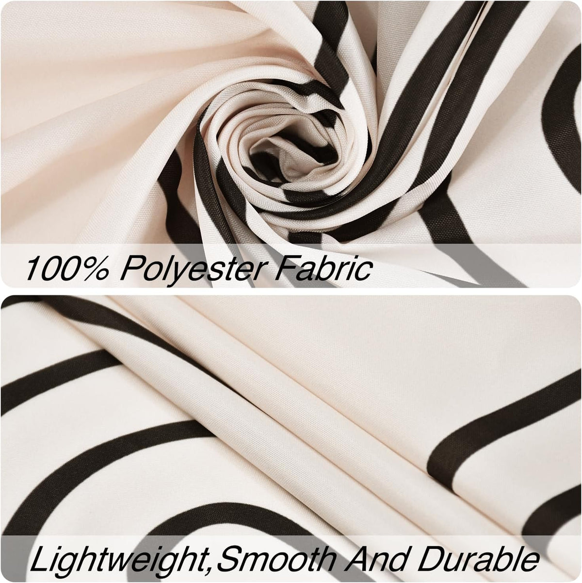 Boho Mid Century Shower Curtain, Modern Abstract with Hooks 72x72