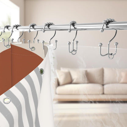 Boho Mid Century Shower Curtain, Modern Abstract with Hooks 72x72