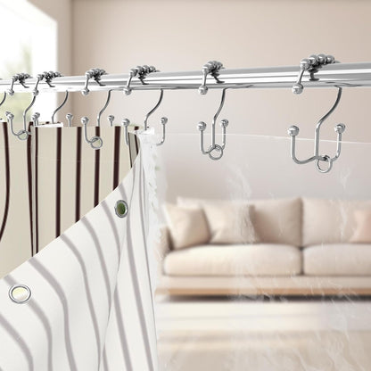Boho Mid Century Shower Curtain, Modern Abstract with Hooks 72x72