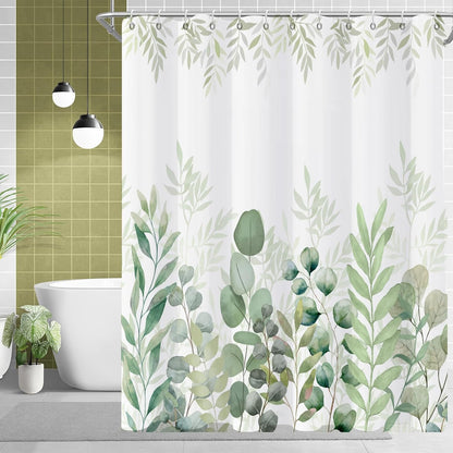 Boho Mid Century Shower Curtain, Modern Abstract with Hooks 72x72