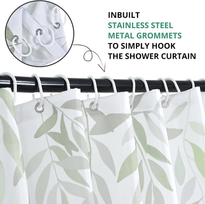 Boho Mid Century Shower Curtain, Modern Abstract with Hooks 72x72