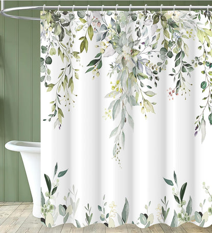 Boho Mid Century Shower Curtain, Modern Abstract with Hooks 72x72