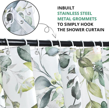 Boho Mid Century Shower Curtain, Modern Abstract with Hooks 72x72