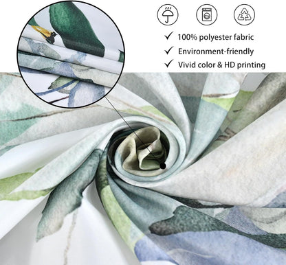 Boho Mid Century Shower Curtain, Modern Abstract with Hooks 72x72