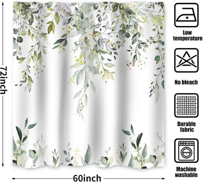 Boho Mid Century Shower Curtain, Modern Abstract with Hooks 72x72