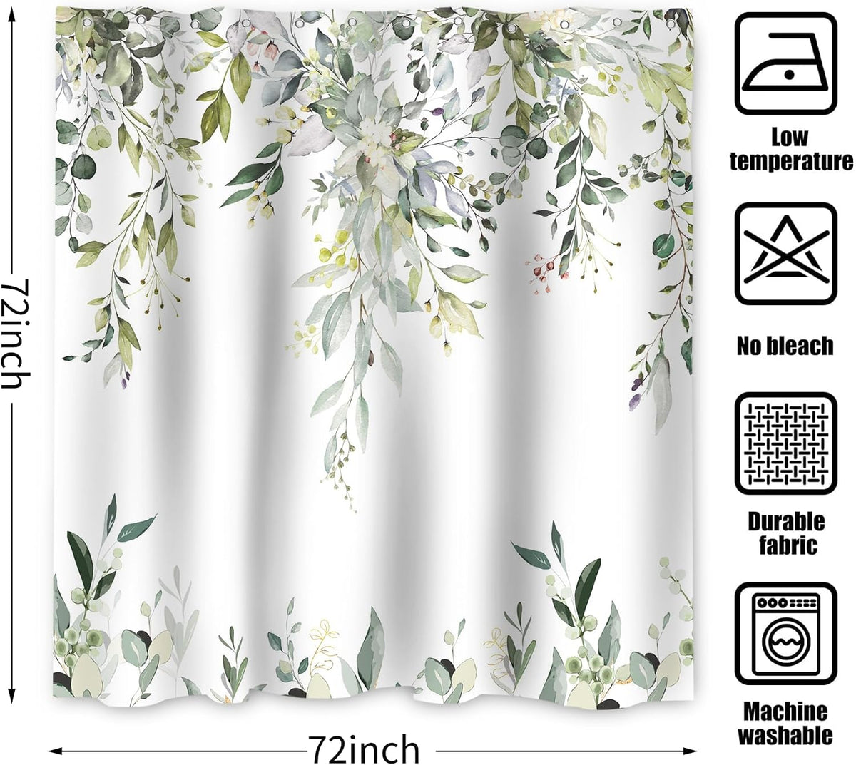Boho Mid Century Shower Curtain, Modern Abstract with Hooks 72x72