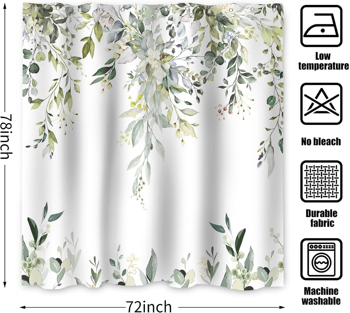 Boho Mid Century Shower Curtain, Modern Abstract with Hooks 72x72