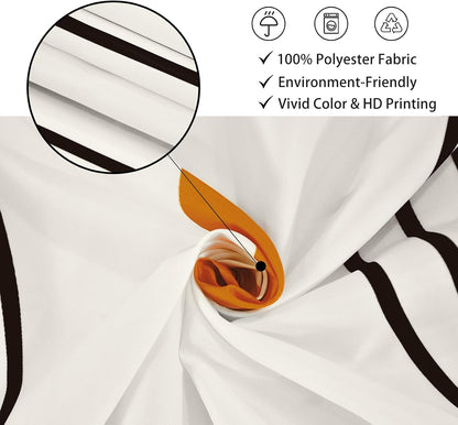 Boho Mid Century Shower Curtain, Modern Abstract with Hooks 72x72