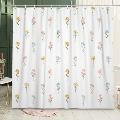 Boho Mid Century Shower Curtain, Modern Abstract with Hooks 72x72