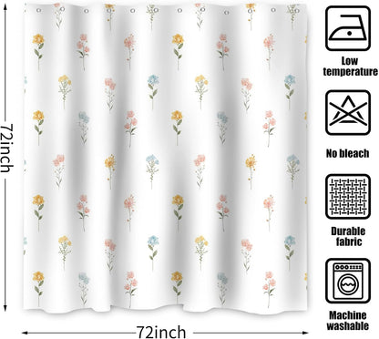 Boho Mid Century Shower Curtain, Modern Abstract with Hooks 72x72