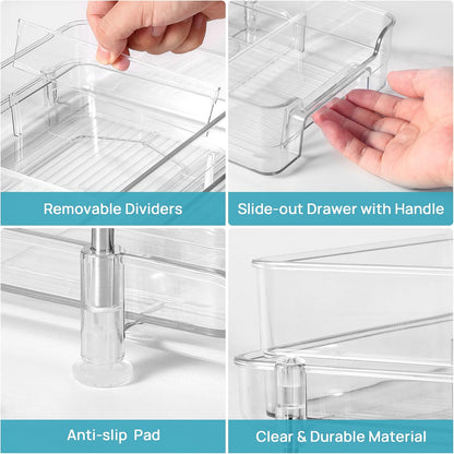 2 Pack Pull Out Bathroom Under Sink Organizer (S-Standard)