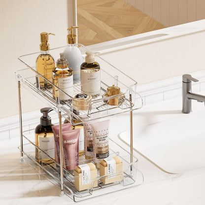 2 Pack Pull Out Bathroom Under Sink Organizer (S-Standard)