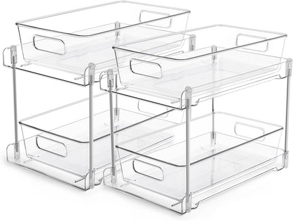 2 Pack Pull Out Bathroom Under Sink Organizer (S-Standard)