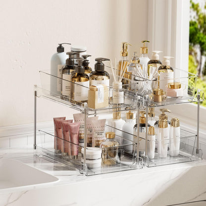 2 Pack Pull Out Bathroom Under Sink Organizer (S-Standard)