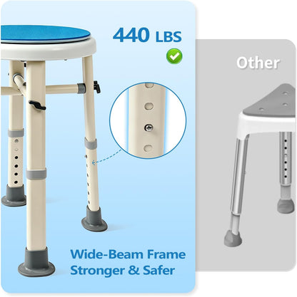 Foldable Shower Chair with Arms & Back,350 LBS for Seniors & Disabled