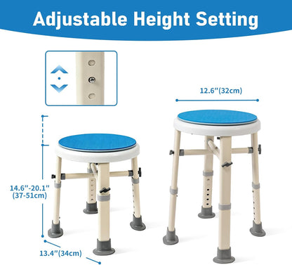 Foldable Shower Chair with Arms & Back,350 LBS for Seniors & Disabled