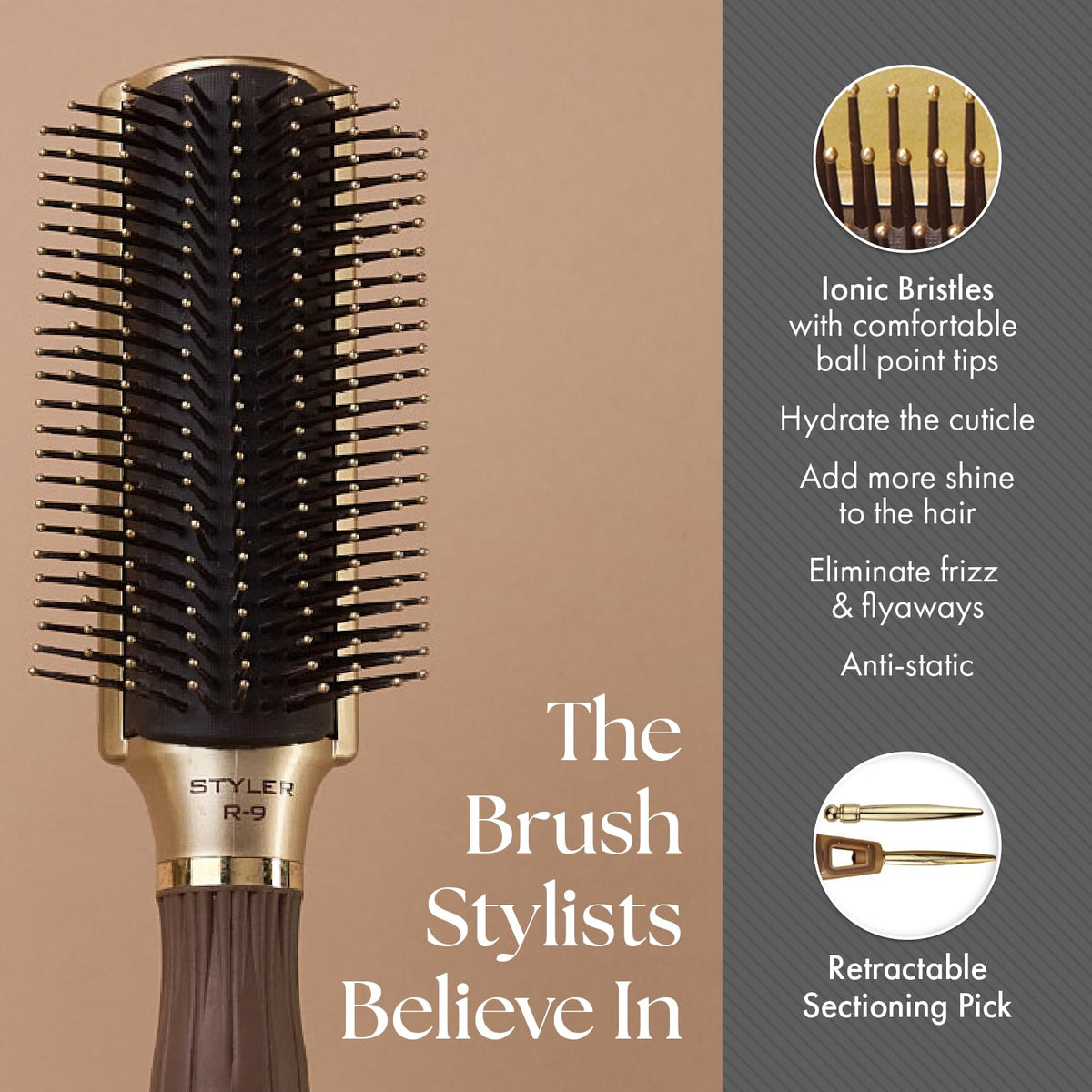 Olivia Garden Ceramic + Ion Nano Thermic Styler Hair Brush