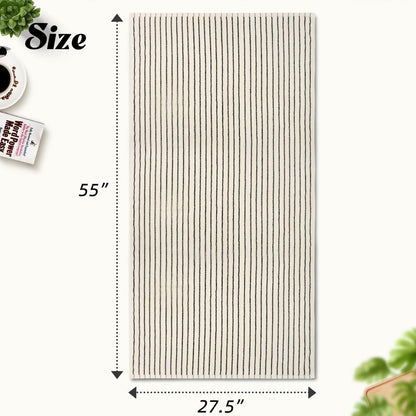 Black and Ivory Striped Bath Towels Set of 2, Lighter & Quick Dry Towels | Large 27.5 x 55 inches, Farmhouse for Bathroom, Pool, Shower