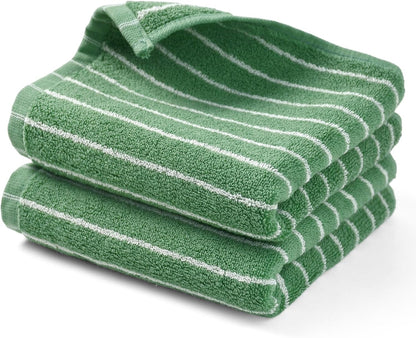 Black and Ivory Striped Bath Towels Set of 2, Lighter & Quick Dry Towels | Large 27.5 x 55 inches, Farmhouse for Bathroom, Pool, Shower