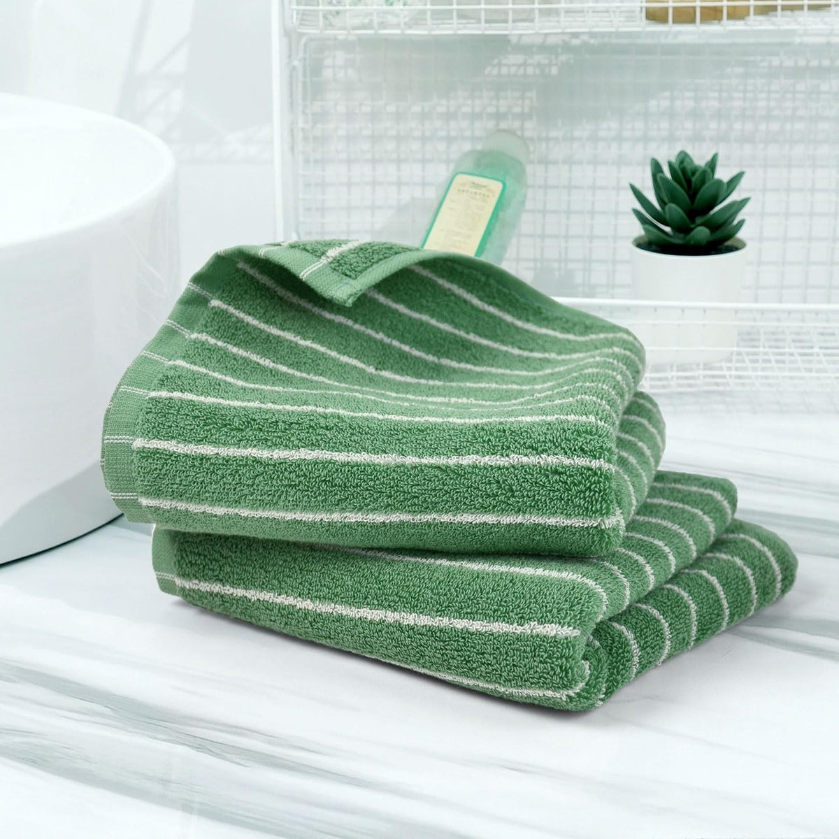 Black and Ivory Striped Bath Towels Set of 2, Lighter & Quick Dry Towels | Large 27.5 x 55 inches, Farmhouse for Bathroom, Pool, Shower
